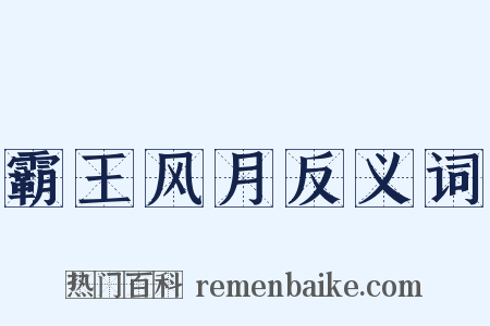 霸王风月反义词是什么意思的图片